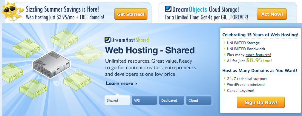 DreamHost Price (click to enlarge)