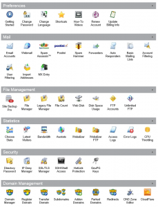JustHost cPanel Demo (click to enlarge)